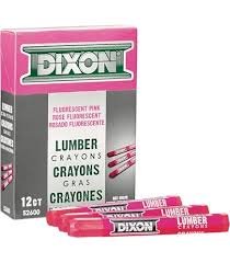 52600 12CT ROSE FLUORESCENT DIXON LUMBER CRAYONS