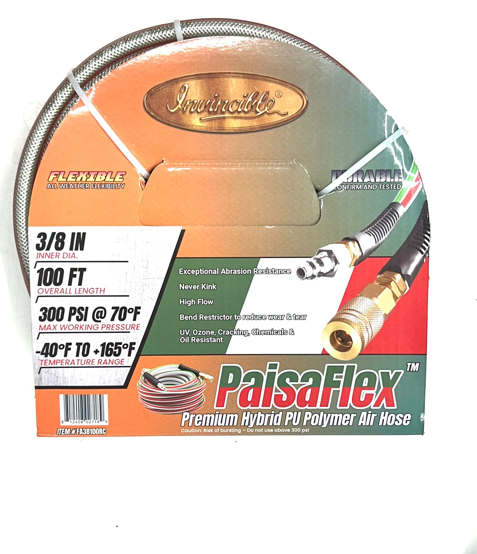 FA38100RC PAISA FLEX AIR HOSE 3/8"X100FT